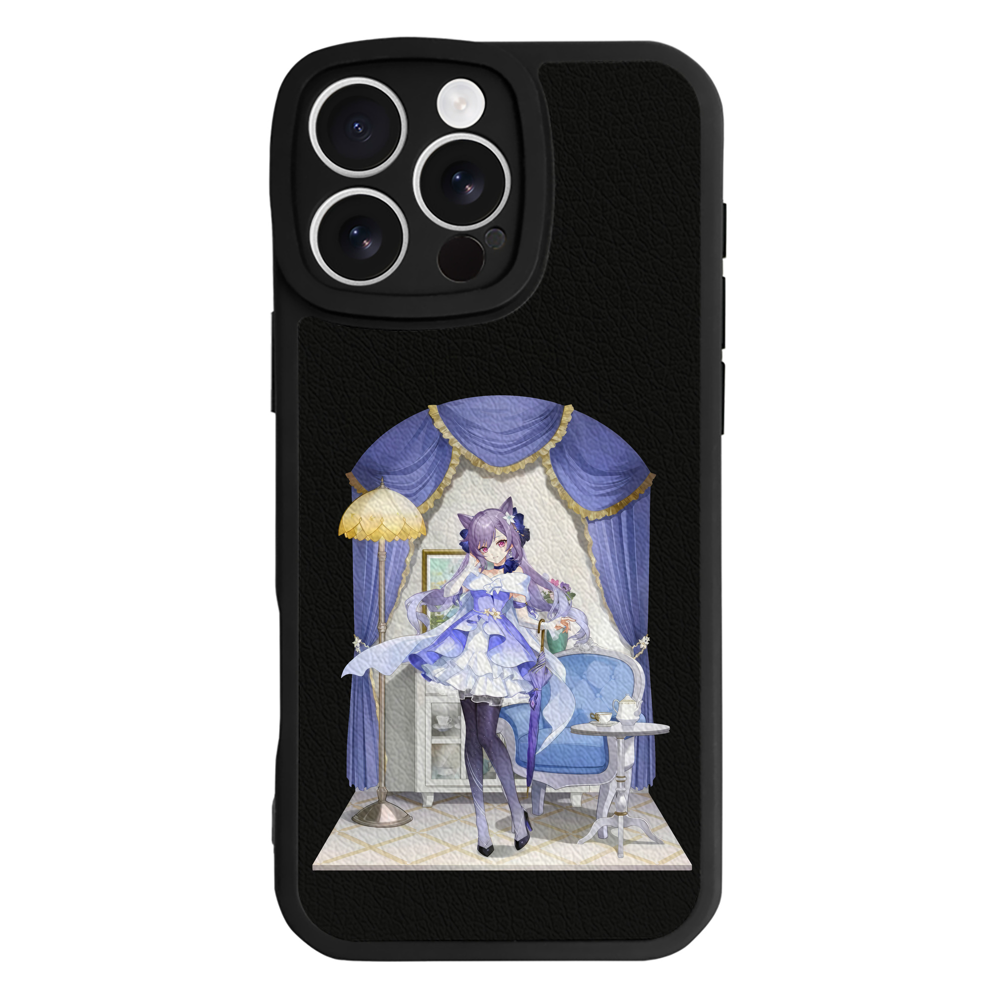 げんし神 刻晴 こくせい genshin Kokusei 【iPhone 16シリーズ対応】シリコンスマホケース（レザー調） 材質：シリコン